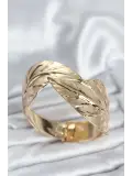 Pirinç Gold Renk Yaprak Model Kadın Bileklik