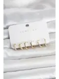 Pirinç Gold Renk Yılan Model Kadın Küpe Seti