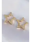 Pirinç Gold Renk Yıldız Küpe
