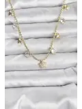 Pirinç Gold Renk Yıldız Model Kadın Kolye