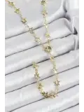 Pirinç Gold Renk Yıldızlı Kadın Y Kolye