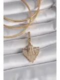 Pirinç Gold Renk Zirkon Taşlı Çapa Model Ajda Charm