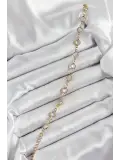 Pirinç Gold Renk Zirkon Taşlı Kadın Bileklik