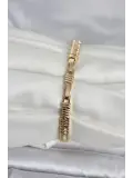 Pirinç Gold Renk Zirkon Taşlı Kadın Bileklik