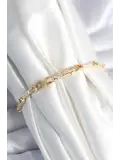 Pirinç Gold Renk Zirkon Taşlı Kadın Bileklik
