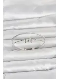 Pirinç Gümüş Renk Baget Zirkon Taşlı Objeli Kadın Bileklik
