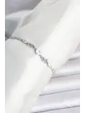 Pirinç Gümüş Renk Çiçek Model Su Yolu Kadın Bileklik