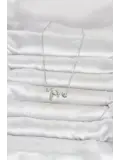 Pirinç Gümüş Renk Kalp Ritmi Model Kadın Kolye