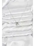 Pirinç Gümüş Renk Minimal Charmlı Kadın Kolye