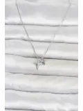 Pirinç Gümüş Renk Minimal Kutup Yıldızı Model Kadın Kolye