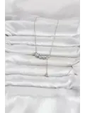 Pirinç Gümüş Renk Minimal Sallantılı Yıldız Model Kadın Kolye