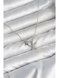 Pirinç Gümüş Renk Minimal Yıldız Model Kadın Kolye
