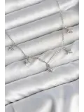 Pirinç Gümüş Renk Sıralı Minimal Kutup Yıldızı Model Kadın Kolye