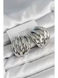 Pirinç Gümüş Renk Vintage Kadın Küpe
