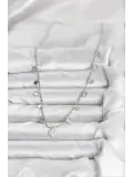 Pirinç Gümüş Renk Yonca Model Kadın Kolye