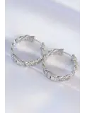 Pirinç Gümüş Renk Zincir Model Halka Küpe