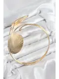 Pirinç İstiridye Model Gold Renk Kadın Pazu Bileklik