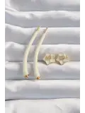 Pirinç Krem Renk Botega Küpe