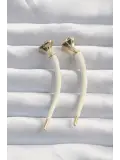 Pirinç Krem Renk Botega Küpe