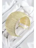 Pirinç Tel Sarma Model Gold Renk Kadın Bileklilk