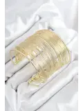 Pirinç Tel Sarma Model Gold Renk Kadın Bileklilk