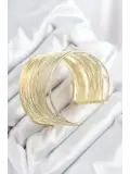 Pirinç Tel Sarma Model Gold Renk Kadın Bileklilk