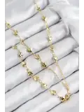 Pirinç Zirkon Taşlı Kalp Model Gold Renk Y Kolye