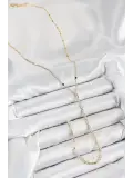 Pirinç Zirkon Taşlı Model Gold Renk Y Kolye