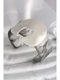 Siyah Mermer Desen Akrilik Plaka Vintage Kadın Bilezik