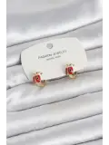 Uğur Böceği Model Gold Renk Pirinç Çocuk Küpe