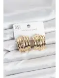 Vintage Model 316L Çelik Gold Renk Kadın Küpe