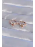 XUPİNG Rose Renk Zirkon Taşlı Halka Küpe