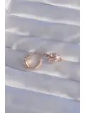 XUPİNG Rose Renk Zirkon Taşlı Halka Küpe