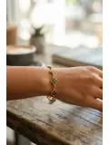 Yonca Model Karışık Renk Zirkon Taşlı Kadın Bileklik