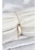 Yonca Model Zirkon Taşlı Gold Renk Asansörlü Su Yolu Bileklik