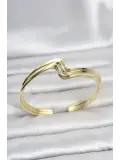 Zikzak Model Gold Renk Pirinç Kadın Bileklik