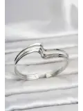 Zikzak Model Gümüş Renk Pirinç Kadın Bileklik
