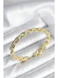 Zincir Model Gold Renk Pirinç Kadın Bileklik