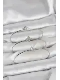 Zirkon Taşlı Gümüş Renk Yonca Model 3lü Kadın Bileklik Kombini