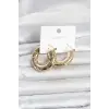 316L Çelik Gold Renk Bambu Model Halka Kadın Küpe