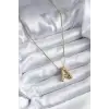 316L Çelik Gold Renk Bubble A Harf Model Kadın Kolye
