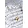 316L Çelik Gold Renk Bubble M Harf Model Kadın Kolye