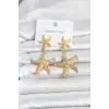 316L Çelik Gold Renk Deniz Yıldızı Model Kadın Küpe