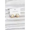 316L Çelik Gold Renk İncili Model Kadın Küpe
