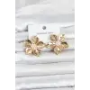 316L Çelik Gold Renk Lotus Çiçek Model Kadın Küpe