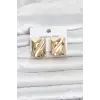 316L Çelik Gold Renk Plaka Model Kadın Küpe