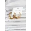316L Çelik Gold Renk Spiral Halka Kadın Küpe