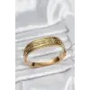316L Çelik Gold Renk Vintage Model Kadın Kelepçe Bileklik