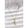 316L Çelik Gold Renk Zincir Sarılma Model Kadın Kolye