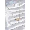 316L Çelik Gold Renk Zirkon Taşlı Model Kadın Kolye